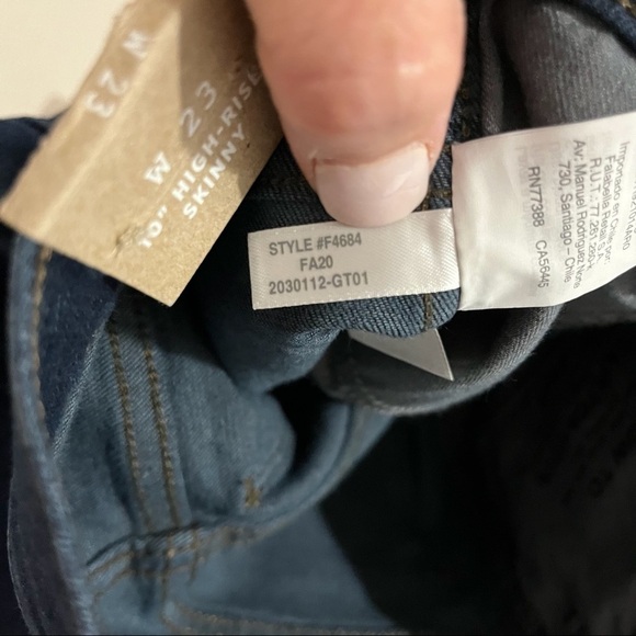 Madewell 10” High Rise Skinny Jeans Size 23 Classic Style F4684 - Picture 11 of 11